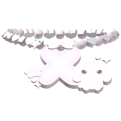 cute beaded bunny initial X necklace 3.0