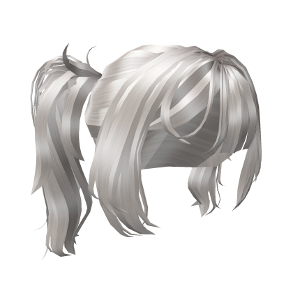 Silver Cute & Fluffy Wavy Pigtails Roblox item