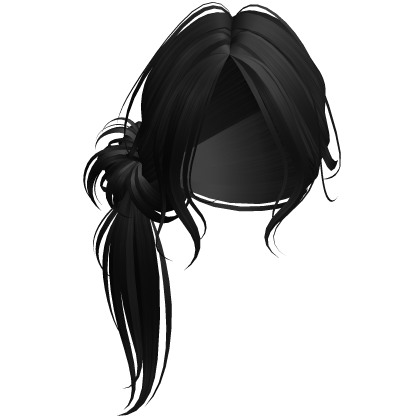 lazy emo y2k vamp girl half ponytail hair (black)