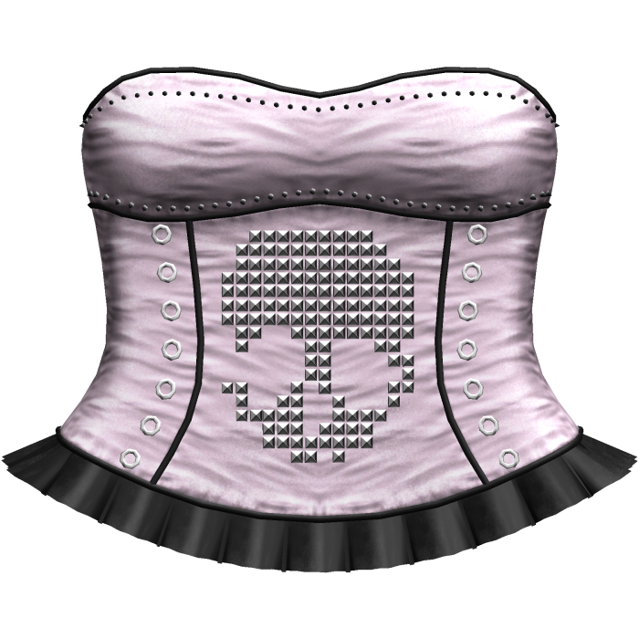 emo studded skeleton short dress in pink and black
