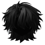 Gothic Black Messy Hair w/ Cross