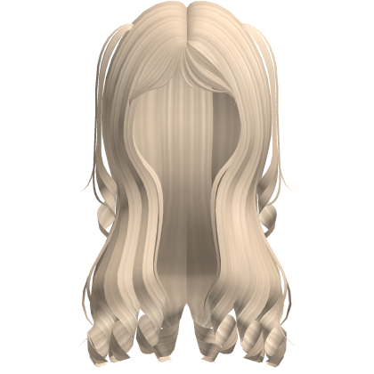 long curly ends igari emo w ponytail hair blonde Roblox item