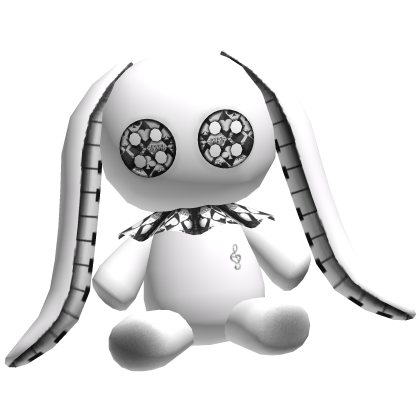cute gothic white piano keys polka dot bunny thumbnail