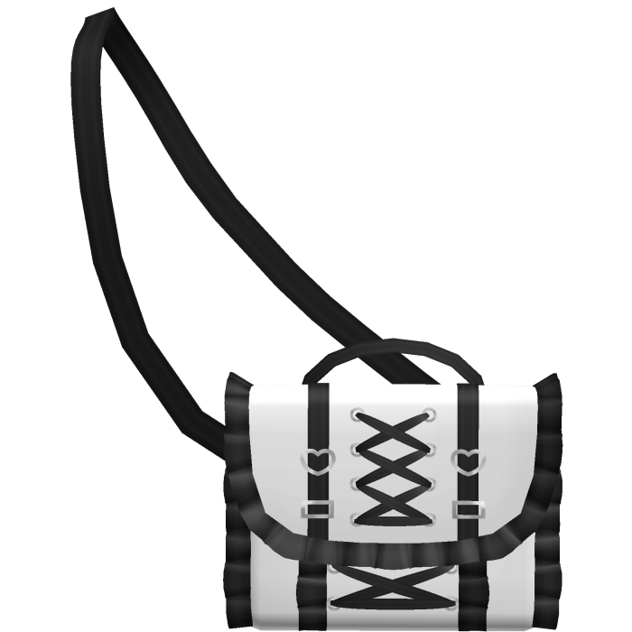 kawaii ruffled black n white letter waist bag 3.0