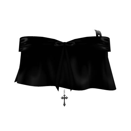 Black Goth Y2K 2000s Emo Bow Tube Top Roblox item