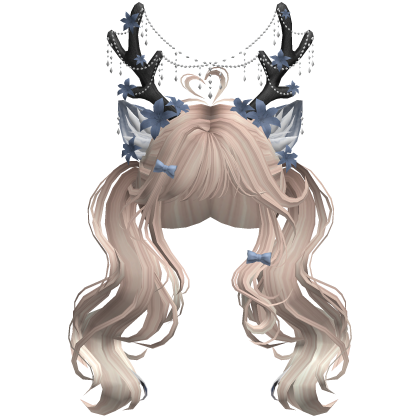 Ethereal Christmas Fairy Fawn Pigtails w/ Antlers