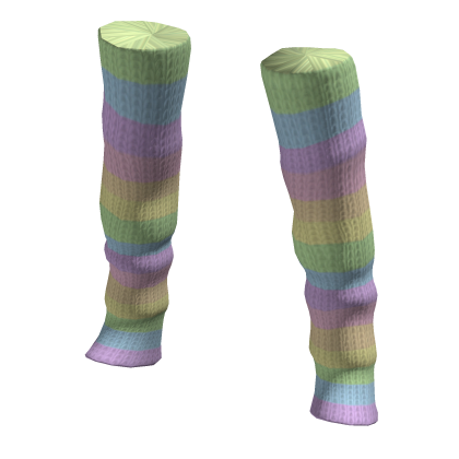 Knitted Leg Warmers Rainbow