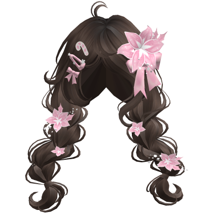 ♡ Christmas Preppy Flower Braids (Brown)