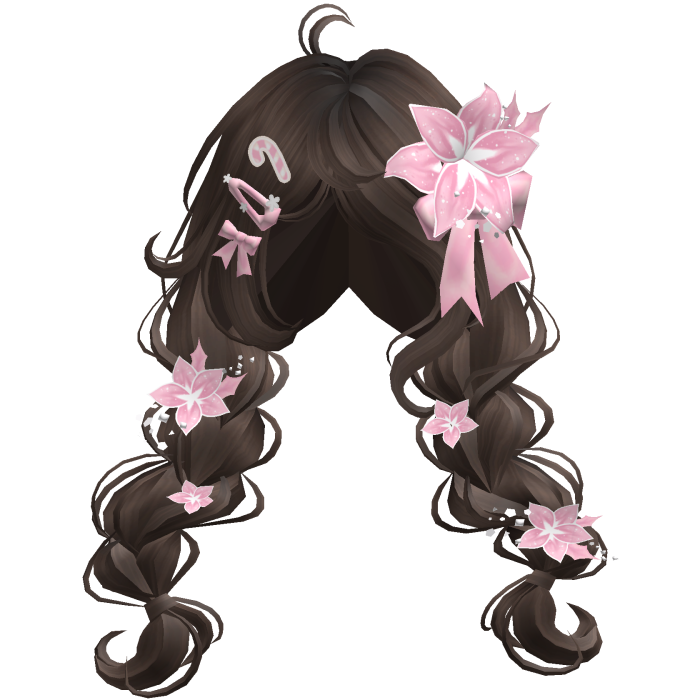 ♡ Christmas Preppy Flower Braids (Brown)