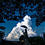 Blacken blue sky