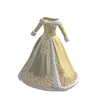 white christmas yellow dress ♾️ Light yellow & white Christmas queen dress | Roblox Item