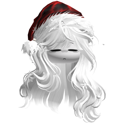 Christmas Hair w/Santa Hat (White) Roblox item