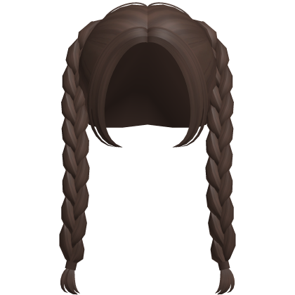 ♡ : high long front braids in brown Roblox item