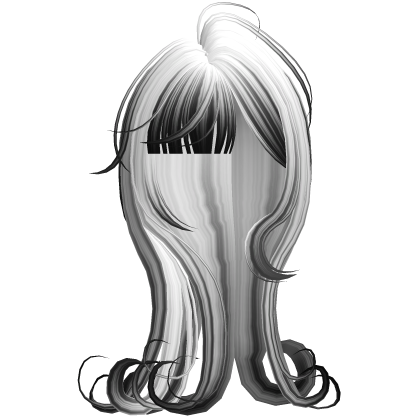 Messy Long Ash Two Toned White & Black Hair Roblox item