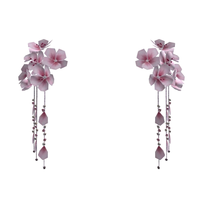 🌸 Cherry Blossom Plum dangling hairpin in silver | Roblox Item