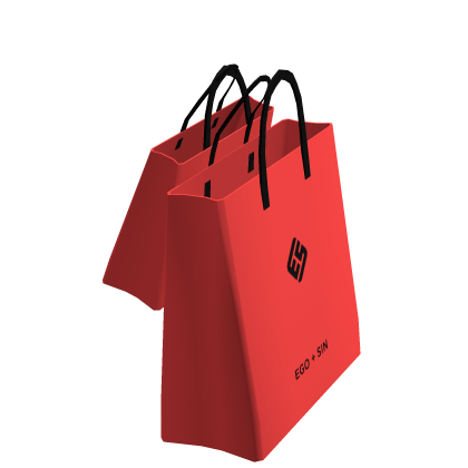Holdable Red Designer Shopping Bag - Left