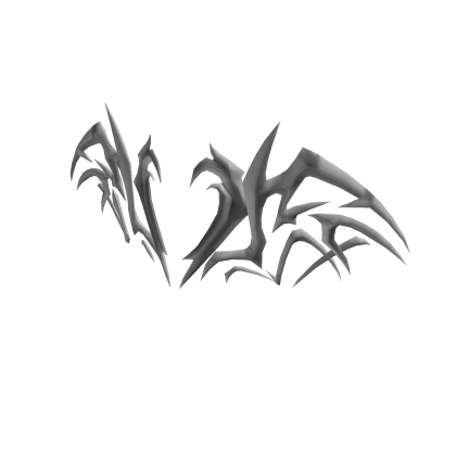 Silver liquid metal cyber sigil wings