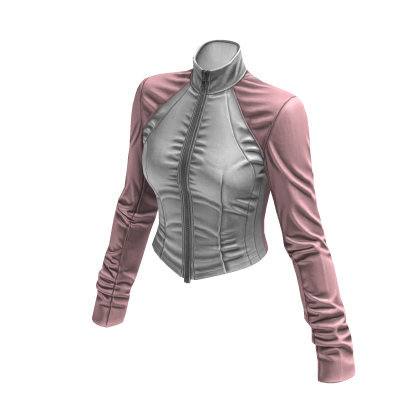 New York Street Racer Jacket (White Pink)