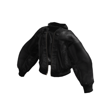 Bal. Oversized Leather Bomber Jacket (Black)