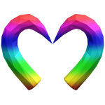 Rainbow Heart Horns