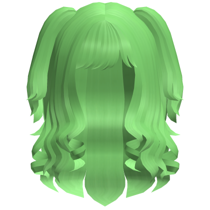 Cute Swirly Curled Pigtails (Green)