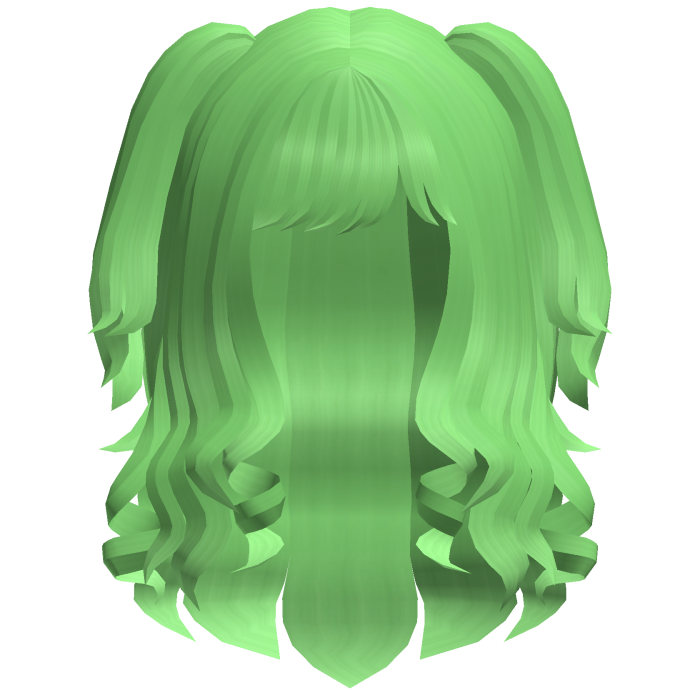 Cute Swirly Curled Pigtails (Green)