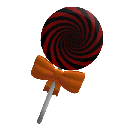 Halloween Red Spiral Lollipop w/ Orange Bow