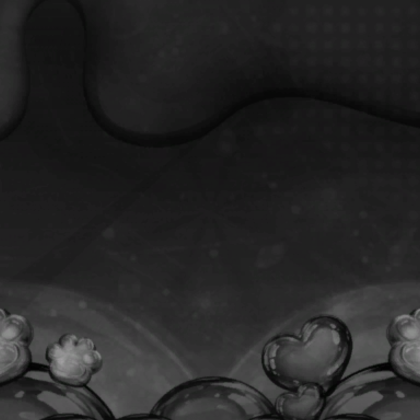 Cute Black Kawaii Heart Bubble Paw Background