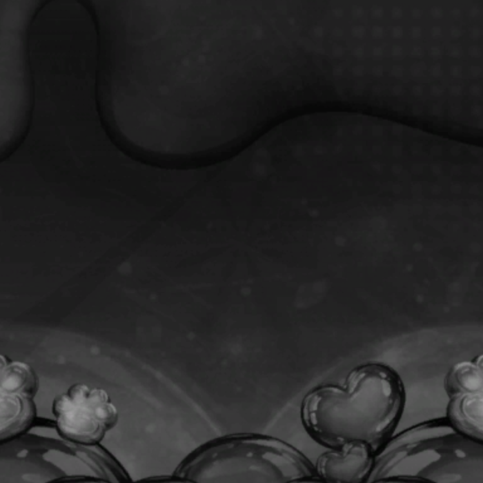 Cute Black Kawaii Heart Bubble Paw Background