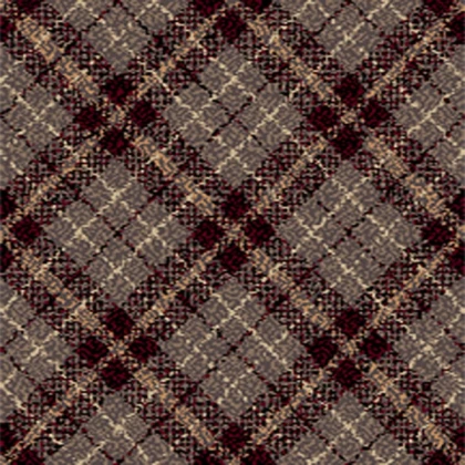 Brown and Red Plaid Wool Fabric