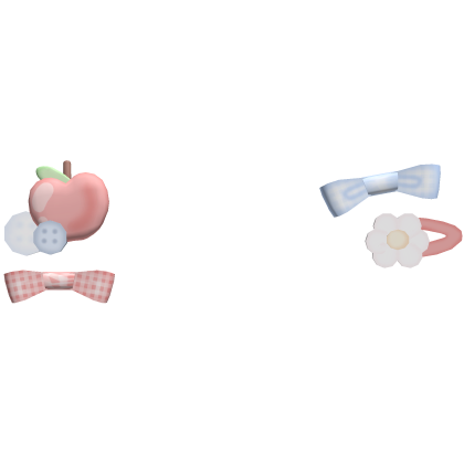 . ‿ ♡ cute spring apple hairclips w blue bow ｡° !
