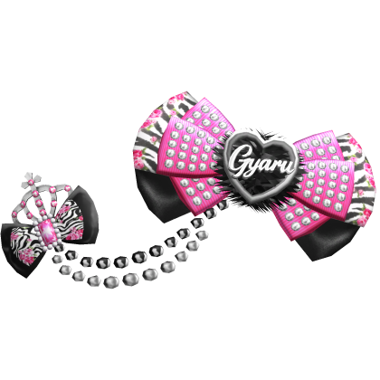 Agejo Gyaru Zebra Bow Pink Headpiece Pearls Kawaii