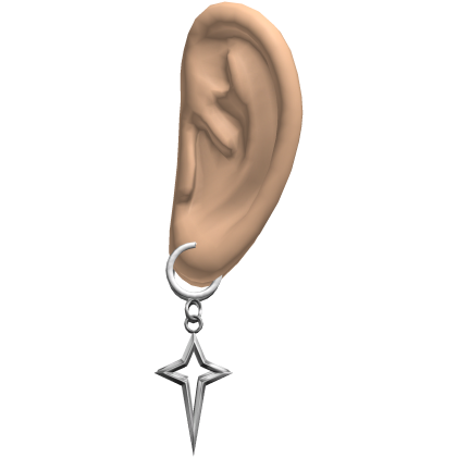 Y2K Silver Cross Earrings Ears