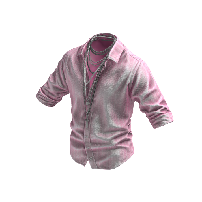 Pink Button Up Shirt w/ Chains