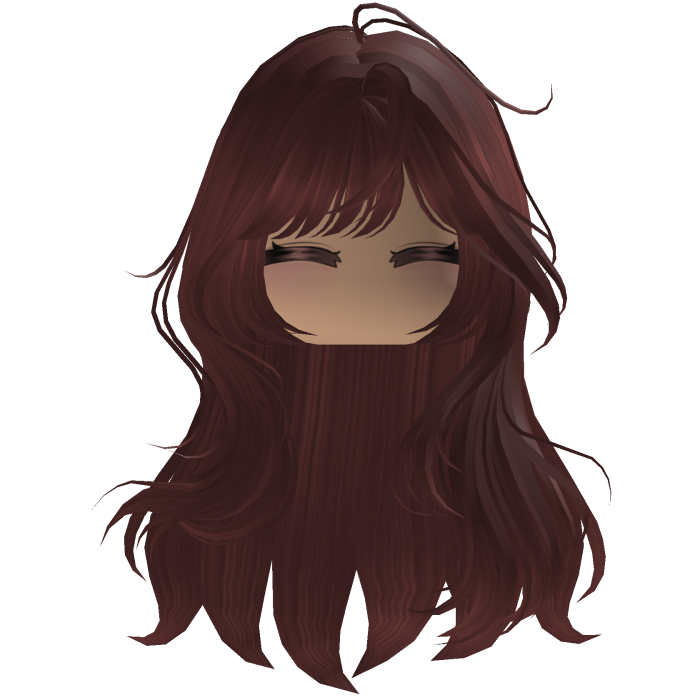 Cute emo y2k hair fluffy (red)