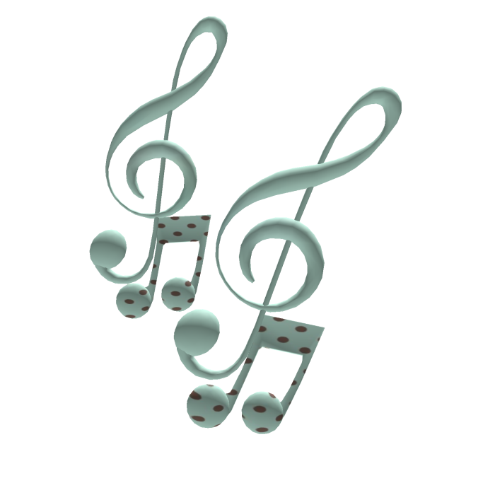 𒁷 teal polka dot musical notes hairclip