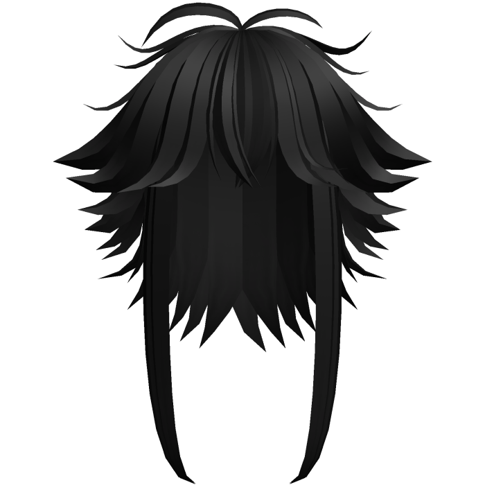 messy cute hair with tufts in black