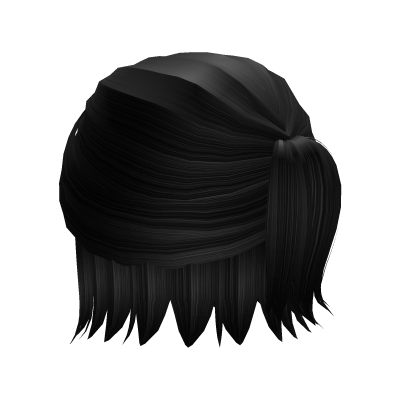 Black Cheap Pulled Ponytail with Short Hair Roblox item