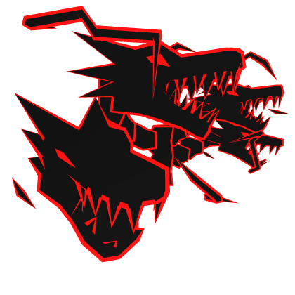 Cartoony Red Lightning Dragon Heads