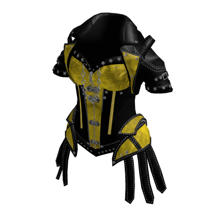 Y2K Goth Corset Top w/ Studded Jacket (Yellow)