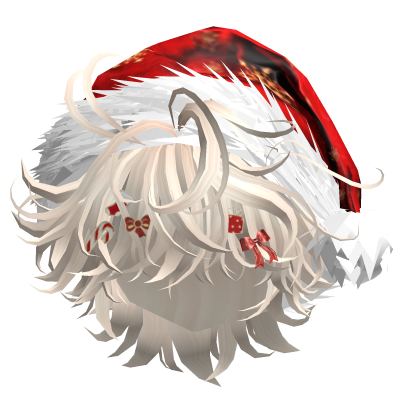 Messy Hair w/Christmas Santa Hat (Brown&Red)