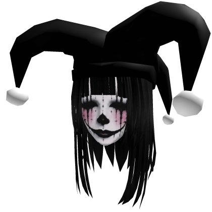 [ANIMATED] CLOWN Emo Jester Girl HAIR MASK Cheap