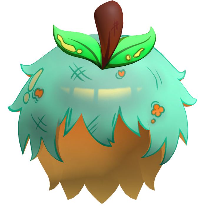Blue Toon Lowpoly Anime Apple Hair