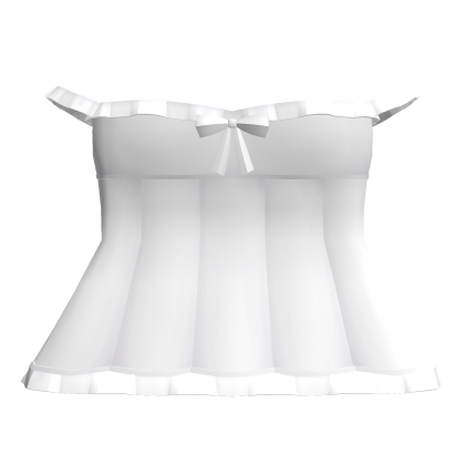 Basic Cute White Black Dress w bow n ruffles