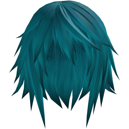 short straight emo hair (Teal)