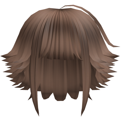 kawaii messy bob hair with tufts in brown
