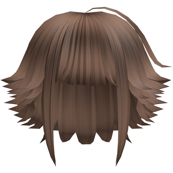 kawaii messy bob hair with tufts in brown