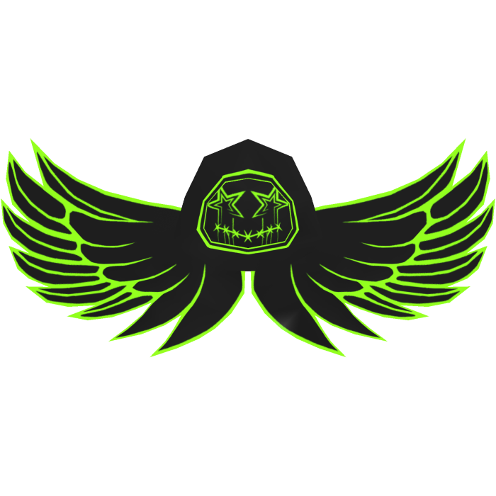 Cartoony Black&Green Hood Chains Wings Aura Combo