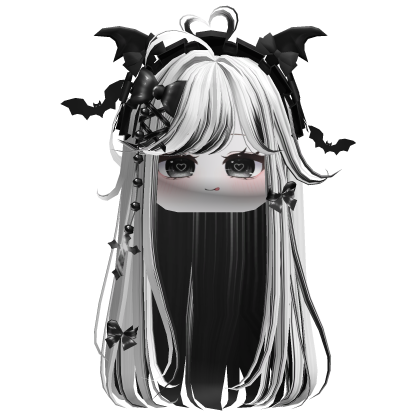 Vamp Straight  Hair w/Headband (White&Black)