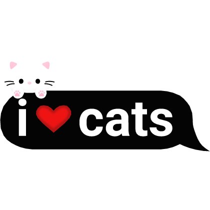 i heart cats text